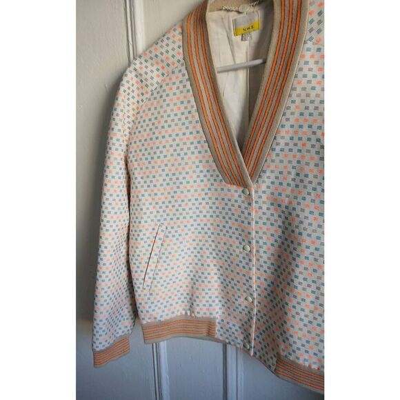 Hobbs london womens medium beige orange bomber jacket lightweight - Picture 5 of 9